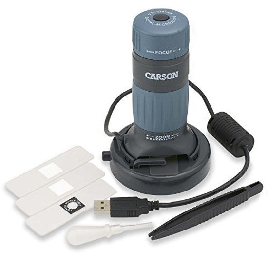 Picture of Carson MM-940 zPix 300 Zoom 86x-457x Power USB Digital Microscope with Integrated Camera and Video Capture,Black