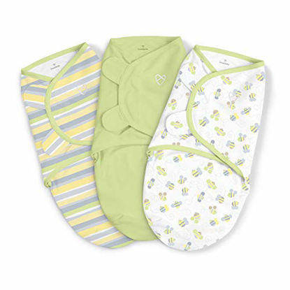 Picture of SwaddleMe Original Swaddle - Size Small/Medium, 0-3 Months, 3-Pack (Busy Bees )