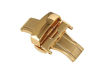 Picture of Uyoung 20mm Stainless Steel Polished Gold Double Push Button Butterfly Deployment Clasp