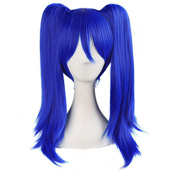 Picture of MapofBeauty 20 Inch/50 cm Double Tail Straight Hair Cosplay Wigs (Navy Blue )