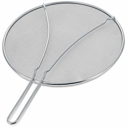 Picture of U.S. Kitchen Supply 13" Stainless Steel Fine Mesh Splatter Screen with Resting Feet
