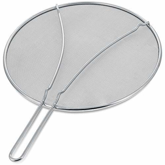 Picture of U.S. Kitchen Supply 13" Stainless Steel Fine Mesh Splatter Screen with Resting Feet