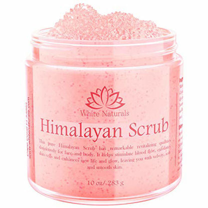 Picture of Pure Himalayan Salt Scrub, Exfoliating Body Scrub for Soft and Healthy Skin, Pink Himalayan Salt Face Scrub Removes Dead Skin Cells, Natural Foot Scrub Exfoliation Products, 12oz By White Naturals