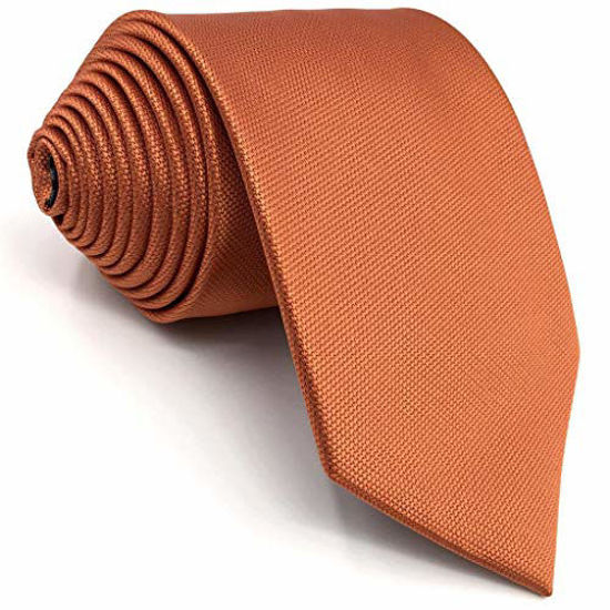 Picture of SHLAX&WING Solid Color Orange Skinny Neckties Silk Ties for Men Slim 2.36 inches