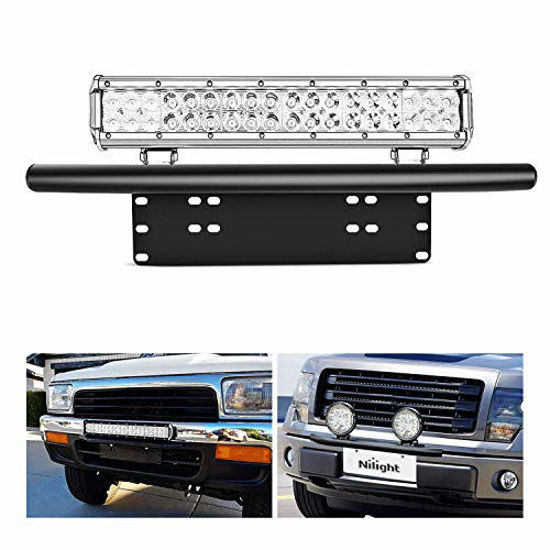 Picture of Nilight - 90021B Led Light Bar Mounting Bracket Front License Plate Frame Bracket License Plate Mounting Bracket Holder for Off-Road Lights LED Work Lamps Lighting Bars,2 Years Warranty