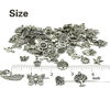 Picture of JIALEEY Wholesale Bulk Lots Jewelry Making Silver Charms Mixed Smooth Tibetan Silver Metal Charms Pendants DIY for Necklace Bracelet Jewelry Making and Crafting, 100 PCS