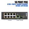 Picture of BV-Tech 10 Port PoE+ Industrial DIN Rail Switch (8 PoE+ Ports | Gigabit Ethernet & SFP Uplink) - 96W - 802.3at