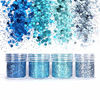 Picture of Unime Body Glitter 16 Colors Chunky Glitter for Body Face Hair Make Up Nail Art Mixed Color Glitter