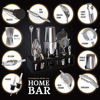 Picture of Highball & Chaser Bartender Kit with Espresso Bamboo Stand Cocktail Shaker Set with Bar Tools Stainless Steel Boston Shaker Bartender Kit with Stand (Silver)