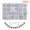 Picture of Heflashor 1200PCS Acrylic Letter Beads White Cube Letter Beads Alphabet Beads A-Z and Heart Beads for Jewelry Making/Bracelets/Necklaces 6 X 6mm (White)