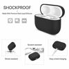 Picture of Miracase Upgrade Cover for Airpods Pro Case, Triple Layer Protective Liquid Silicone Case for AirPods Pro Charging Case, 2019 Release LED Visible Shockproof Soft Skin Friendly Silicone Case (Black)