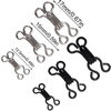 Picture of Maosifang 60 Pairs Sewing Hooks and Eyes Closure for Bra Clothing Trousers Skirt Sewing DIY Craft,3 Sizes(Silver and Black)