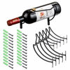 Picture of Hipiwe Pack of 6 Wine Rack Wall Mounted Wine Bottle Holder - Metal Red Wine Display Holder for Home Bar Decor Wall Hanging Beverages Liquor Bottles Storage Rack with Hardware