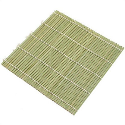 Picture of JapanBargain 3155, Bamboo Sushi Roller Mat Bamboo Sushi Rolling Mat Maker 9.5 inch Square