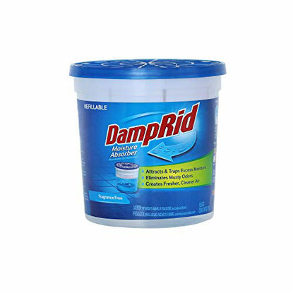 Picture of DampRid Fragrance Free Refillable Moisture Absorber - 10.5oz cup - Traps Moisture for Fresher, Cleaner Air