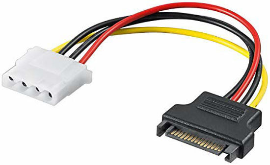 Picture of Manhattan 6" 4-pin Molex Female to 15-pin SATA Male Power Cable