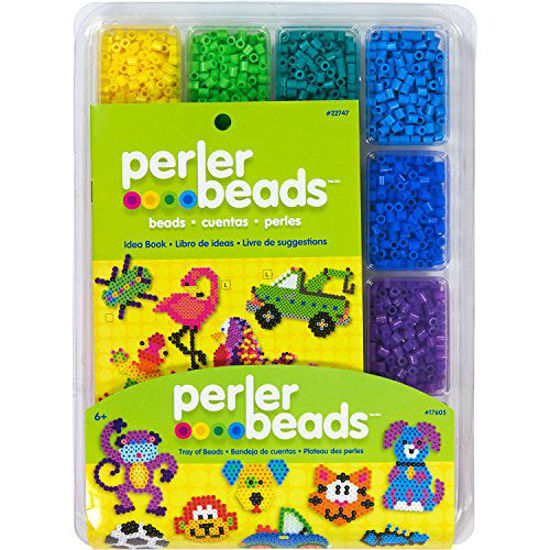 Picture of Perler Beads Assorted Fuse Beads Tray for Kids Crafts with Perler Bead Pattern Book, 4001 pcs