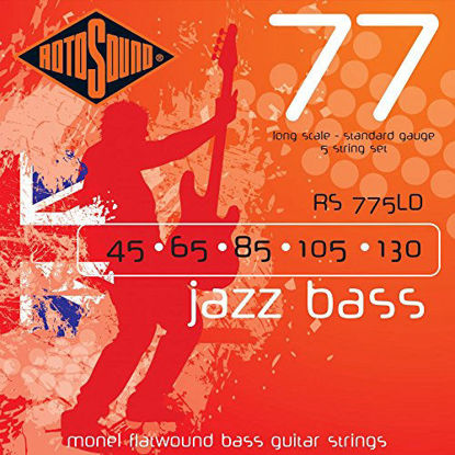 Picture of Rotosound RS775LD Jazz 77 Monel Flatwound Long Scale 5-String Bass Strings