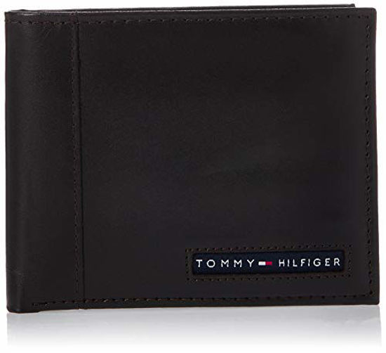 Picture of Tommy Hilfiger Men's Leather Wallet - Slim Bifold with 6 Credit Card Pockets and Removable ID Window, Brown/Brown, One Size