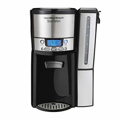 Picture of Hamilton Beach (47950) Coffee Maker with 12 Cup Capacity & Internal Storage Coffee Pot, Brewstation, Black/Stainless Steel
