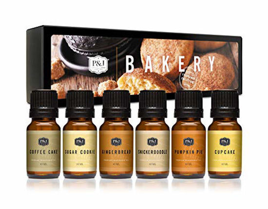 Picture of Bakery Set of 6 Premium Grade Fragrance Oils - Pumpkin Pie, Cupcake, Sugar Cookies, Coffee Cake, Snickerdoodle, Gingerbread - 10ml