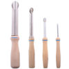 Picture of BCP Pack of 4 Stainless Steel and Wood Circular Clay Hole Cutters for Pottery and Sculpture