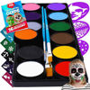 Picture of Face Paint Kit for Kids - Blue Squid 12 Color Palette, 30+3 Stencils, Washable Paints, Brushes Guide, Safe Facepainting for Sensitive Skin, Professional Quality Body & Face Facepaints Halloween Makeup