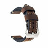 Picture of Dark Brown 22mm Genuine Leather Wristwatch Watch Band Oil Tan Vintage Strap for Men with Stainless Buckle