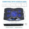 Picture of TopMate C5 10-15.6 inch Gaming Laptop Cooler Cooling Pad, 5 Quiet Fans and LCD Screen, 5 Heights Adjustment, 2 USB Port and Blue LED Light