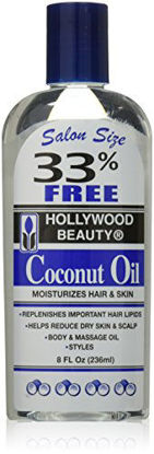 Picture of Hollywood Beauty Coconut Oil Moisturizes Hair and Skin, 8 Ounce