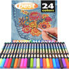 Picture of Best Fabric Markers (PACK OF 24 PENS) Non-Toxic - Set of 24 Individual Colors - NO DUPLICATES - Bullet Tip - Machine Washable Paint - Perfect for Writing on Clothes, Clothing, Jeans, Pants, and Shirts