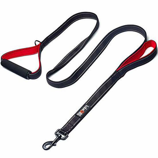 Picture of tobeDRI Heavy Duty Dog Leash - 2 Padded Handles, 6 feet Long - Dog Training Walking Leashes for Medium Large Dogs (Black)