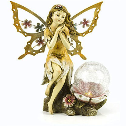 Picture of Fairy Solar Garden Light with Color Changing LED Crackled Glass Globe