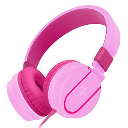 Picture of Elecder i36 Kids Headphones Children Girls Boys Teens Foldable Adjustable On Ear Headphones 3.5mm Jack Compatible Cellphones Computer Kindle MP3/4 School Tablet Pink/Rose