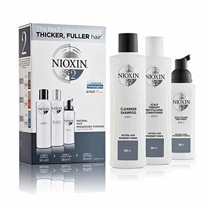 Picture of Nioxin System 2 Hair Care Kit for Natural Hair with Progressed Thinning, Full Size, 3 Count