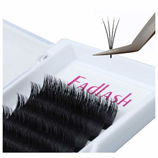 Picture of Volume Lash Extensions 0.05 0.07mm Easy Fan Lashes 8~20mm Length FADLASH Eyelash Extensions C/D/DD Curl 2D-10D Easy Fanning Volume Lashes Self Fanning Eyelash Extensions (0.07-D curl, 8~14mm Mix)