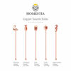 Picture of Homestia Stainless Steel Coffee Stirrers 8" Beverage Stir Sticks Coffee Swizzle Sticks Metal Head Top(Tropical Rose)