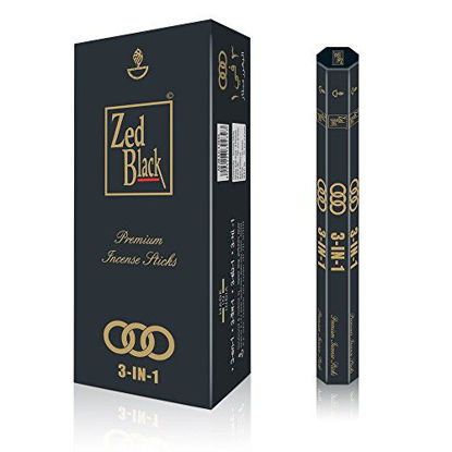 Picture of ZED BLACK 3-in-1 Incense Sticks- 3 Pleasant Aromas -Premium Long Lasting 90 Natural Incense Fragrance Sticks-Pack of 6(15 Per Box) Aroma Incense Sticks