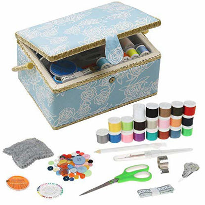 D&D Large Sewing Box with Kit Accessories Sewing Basket Organizer with Supplies DIY