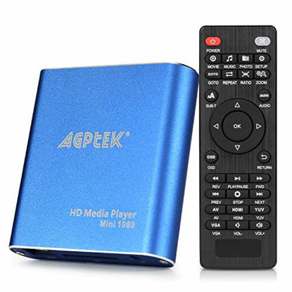 Picture of HDMI Media Player, Blue Mini 1080p Full-HD Ultra HDMI MP4 Player for -MKV / RM/ MP4 / AVI etc- HDD USB Flash Drive/HDD and SD Card