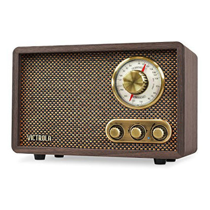 Picture of Victrola Retro Wood Bluetooth FM/AM Radio with Rotary Dial, Espresso