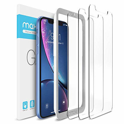 Picture of Maxboost Screen Protector Compatible with Apple iPhone 11 and iPhone XR (6.1 Inch) (3 Pack, Clear) 0.25mm Pro Tempered Glass Film Advanced 12 HD Clarity/Case Friendly 99% Touch Accurate