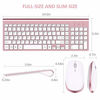 Picture of Wireless Keyboard and Mouse, FENIFOX Full-Size Whisper-Quiet Compact Compatible with Mac PC Laptop Tablet Notebook Windows (Sleek Pink Keyboard Combo)