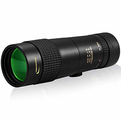 Picture of Aurosports 10-30x40 Zoom Monocular with Bak4 Prism Dual Focus High Power Compact Waterproof Telescope Fit Adults for Hiking Hunting Camping Bird Watching Best Gifts for Men