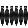 Picture of Pre-stretched Braiding Hair Easy Braid Professional Itch Free Synthetic Fiber Corchet Braids Yaki Texture Hair Extensions 6 packs Braid Hair 22 Inch (#1B)