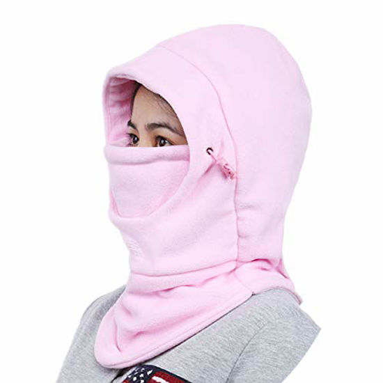 GetUSCart- TRIWONDER Balaclava Face Mask for Cold Weather Fleece Ski Mask  Neck Warmer (Thicken - Pink)