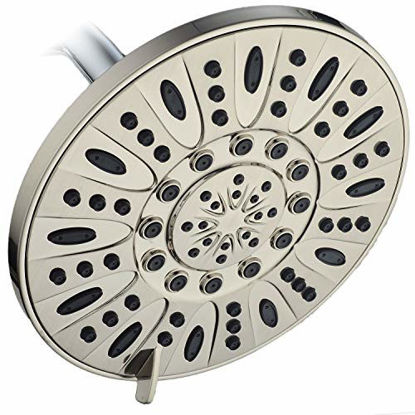 Picture of AquaDance Brushed Nickel High Pressure 6-Setting 7" Rain Shower Head - Angle Adjustable, Anti-Clog Showerhead Jets, Tool-Free Installation-USA Standard Certified-Top U.S. Brand