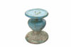 Picture of Creative Co-op Small Distressed Blue Terracotta Pillar Candle Holder