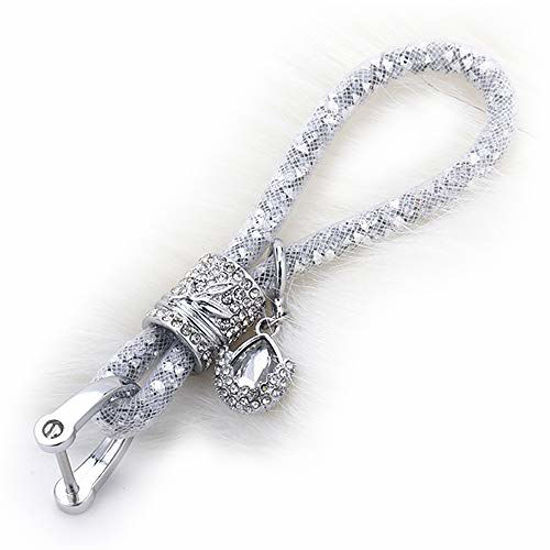 Picture of RAYHOO Crystal Car Key Chains for Ladies Women Key Fob, Key Chain Ring Strap Fit BMW Honda Audi Lexus Ford VW Mercedes Benz Nissan Cadillac Maserati Volvo Toyota ect. (Silver)