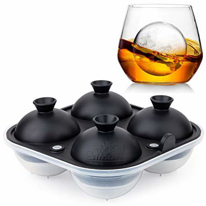 Picture of Samuelworld Large Sphere Ice Tray Mold Whiskey Big Ice Maker 2.5 Inch Ice Ball for Cocktail and Scotch